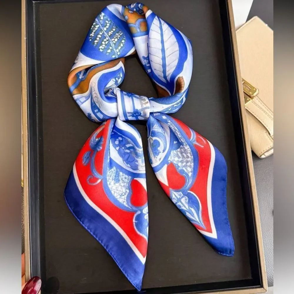 Blue Red Scarf A1586